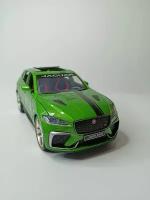 Модель автомобиля JAGUAR F-PACE TROPHY коллекционная металлическая игрушка масштаб 1:18 зеленый