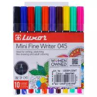 Luxor Набор капиллярных ручек Mini Fine Writer 045, 10 цветов, 0.8 мм, 10 шт