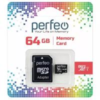 Карта памяти Perfeo microSDXC 64GB High-Capacity (Class 10) UHS-1