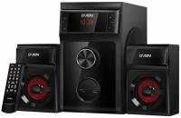 Колонки компьютерные SVEN AC MS-302, 2.1, 40 Вт, FM-тюнер, USB, SD, MP3-плеер, дерево, черные, SV-013554