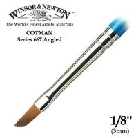 Кисть Winsor&Newton Кисть синтетика плоская скошенная 1/8'' Winsor&Newton COTMAN 667 Angled, короткая ручка