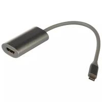 Адаптер QUMO CH Type-C to HDMI, Поддержка 4K/30Hz, Серый HB-0001