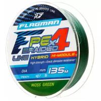 Шнур Flagman PE Hybrid F4 135m MossGreen 0,16mm. 9,1кг/20lb