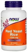 Таблетки NOW Red Yeast Rice Extract 1200 мг, 1200 мг, 60 шт