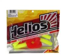 Твистер Helios Credo Double Tail Acid lemon & Red, 9 см, 5 шт. (HS-28-029)