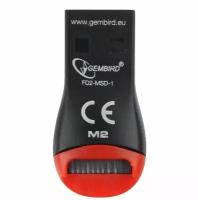 Кард-ридер Gembird FD2-MSD-1, USB/Micro SD, чёрный