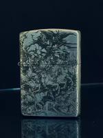 Зажигалка бензиновая Zippo (Armor) Четыре Всадника(Дюрер) Кастом Хром