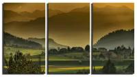 Модульная картина на Холсте "Деревенский пейзаж", размер 90х60 см