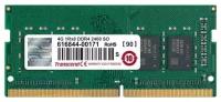 Transcend Оперативная память для ноутбука 4Gb (1x4Gb) PC4-19200 2400MHz DDR4 SO-DIMM CL17 Transcend TS512MSH64V4H