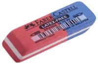 Ластик Faber-Castell "Latex Free", скошенный, комбинированный, синтетический каучук, 56*20*7мм, 12 штук