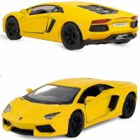 Kinsmart. Модель металлическая инерционная "Lamborghini Aventador LP 700-4" 1:38 (желтая)