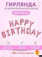 Набор фольгированных воздушных шаров буквы для фотозоны Happy Birthday С днем рождения