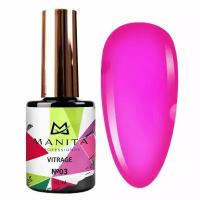 Manita Professional Гель-лак для ногтей c эффектом витража / Vitrage №03, ярко-розовый, 10 мл