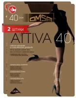 Колготки Omsa Attiva, 40 den, 2 шт., размер 4/L, коричневый