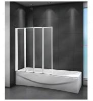 Шторка для ванны Cezares Relax V-4 90x140 левая, матовая Punto, серый (RELAX-V-4-90/140-P-Bi-L)