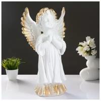 Фигура "Ангел молящийся большой" белое золото 53х30х20см 3866608