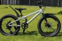 Велосипед фэтбайк Fatbike Richiesto TT103/7s 20" алюминиевая рама Детский Подростковый Спортивный Унисекс, серебристый