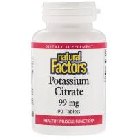 Natural Factors Potassium citrate | 90 капсул | Цитрат Калия