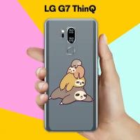 Силиконовый чехол на LG G7 ThinQ 3 ленивца / для ЛДжи Джи 7 СинКу