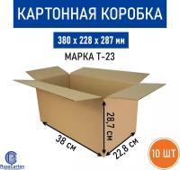 Картонная коробка для хранения и переезда RUSSCARTON, 500х300х300 мм, Т-23 бурый, 10 ед