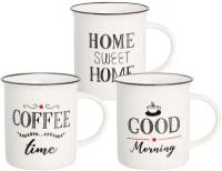 Набор 3 кружек 310 мл "SWEET HOME" + "COFFEE TIME" + "GOOD MORNING"