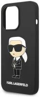 Lagerfeld для iPhone 14 Pro Max чехол Liquid silicone NFT Karl Ikonik Hard Black, шт