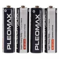 Батарейка солевая Pleomax Super Heavy Duty, AA, R6-4S, 1.5В, спайка, 4 шт