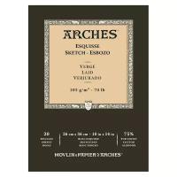 Бумага для графики Arches Альбом для графики ARCHES Esquisse, 105г/м2, 26х36см, Верже, склейка по 1 стороне, 20 листов