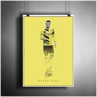 Постер плакат для интерьера "Футболист Марко Ройс. Боруссия"/ Декор дома, офиса. A3 (297 x 420 мм)