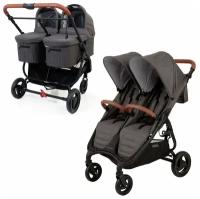 Универсальная коляска для двойни Valco Baby Snap Duo Trend (2 в 1), charcoal, цвет шасси: черный