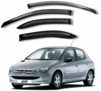 Дефлекторы боковых окон на Peugeot 206 2007-2010 г. / Ветровики на Пежо 206 2007-2010 г