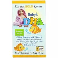 Раствор California Gold Nutrition Baby's DHA Omega-3 with vitamin D3, 59 мл
