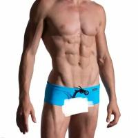 Плавки ManStore M2194 - Beach Hot Pants, размер M, голубой, бирюзовый