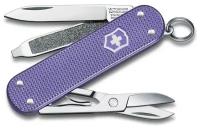 Нож-брелок VICTORINOX Classic SD Alox Colors "Electric Lavender", 58 мм, 5 функций, лавандовый