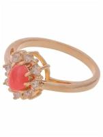 Кольцо помолвочное Lotus Jewelry, родохрозит, размер 17, розовый