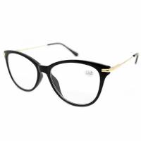 Женские очки в виде бабочки с диоптриями (+3.00) FABIA MONTI 0202, цвет черный, линза пластик, без футляра, РЦ 62-64