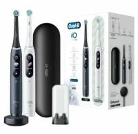 Электрическая зубная щетка Oral-B iO8 Duo, White Alabaster/Black Onyx