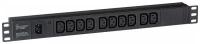 Блок розеток горизонтальный ExeGate ServerPro PDU-19H002 Al-10C13-C14FR (19", 1U, Алюминий, 10 IEC 320 C13, С14 front, черный, RTL) EX280860RUS