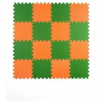 Мягкий пол универсальный Оранжево-зеленый 25*25 см, 16 деталей