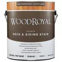 Полу-укрывная пропитка фасадная Wood Royal на акриловой основе для наружных работ, 3,78 литра, база под колеровку цвета, прозрачная