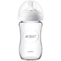 Philips AVENT Стеклянная бутылочка Natural SCF053/17, 240 мл, с 1 месяцев, прозрачный