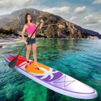 Доска SUP надувной 384х84х15 см, двойной ПВХ, в сумке с насосом, веслом и лиш, 160 кг