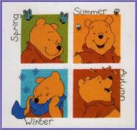 Winnie the Pooh Seasons #1133-55 Janlynn Набор для вышивания 18.4 x 18.4 см Счетный крест