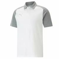 Футболка-поло Puma teamCUP Casuals Polo, цвет белый/серый, размер XS