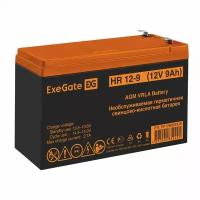 Батарея аккумуляторная ExeGate Батарея аккумуляторная ExeGate HR 12-9 EP129860RUS, 12В 9.0А*ч, тип разъема F2