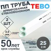 ПП Труба армированная стекловолокном 25Х3,5 SDR 7,4 L1.8М TEBO