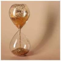 Часы песочные Рубин "Сондерс", сувенирные, 10*10*24,5 см, песок с серебристыми блестками
