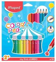 Карандаши цветные Maped Карандаши цветные 18 цветов Jumbo MAPED "Color Peps"