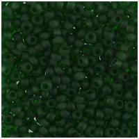 Бисер круглый Gamma 3, 10/0, 2,3 мм, 50 г, 1-й сорт, C635, темно-зеленый матовый