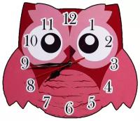 Часы настенные детские "Розовая сова", плавный ход, 24 х 24 см